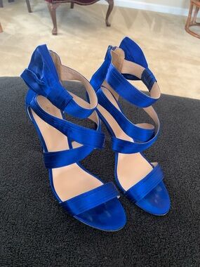 Royal Blue Strappy High Heel Sandals